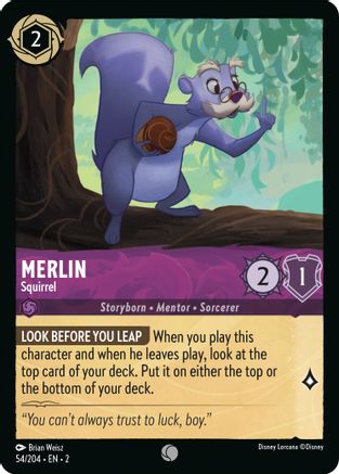 Merlin - Squirrel (54/204) - Rise of the Floodborn - Premium Lorcana Single from Disney - Just $0.08! Shop now at Game Crave Tournament Store