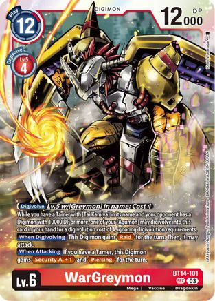 WarGreymon (BT14-101) - Blast Ace Foil - Premium Digimon Single from Bandai - Just $2.61! Shop now at Game Crave Tournament Store