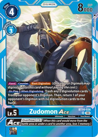 Zudomon Ace (BT14-026) - Blast Ace Foil - Premium Digimon Single from Bandai - Just $1.63! Shop now at Game Crave Tournament Store