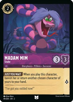 Madam Mim - Snake (49/204) - Rise of the Floodborn Cold Foil - Premium Lorcana Single from Disney - Just $1.50! Shop now at Game Crave Tournament Store