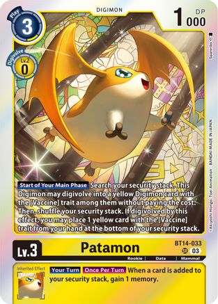 Patamon (BT14-033) - Blast Ace Foil - Premium Digimon Single from Bandai - Just $0.95! Shop now at Game Crave Tournament Store