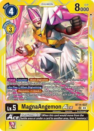 MagnaAngemon Ace (BT14-037) - Blast Ace Foil - Premium Digimon Single from Bandai - Just $0.60! Shop now at Game Crave Tournament Store