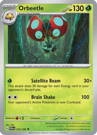 Orbeetle 12 - SV04 Paradox Rift Reverse Holofoil - Premium Pokemon Single from Nintendo - Just $0.25! Shop now at Game Crave Tournament Store