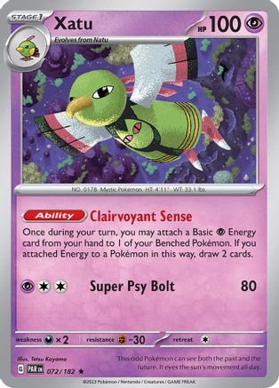 Xatu 72 - SV04 Paradox Rift Holofoil - Premium Pokemon Single from Nintendo - Just $0.15! Shop now at Game Crave Tournament Store