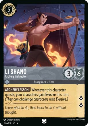 Li Shang - Archery Instructor (187/204) - Rise of the Floodborn - Premium Lorcana Single from Disney - Just $0.08! Shop now at Game Crave Tournament Store