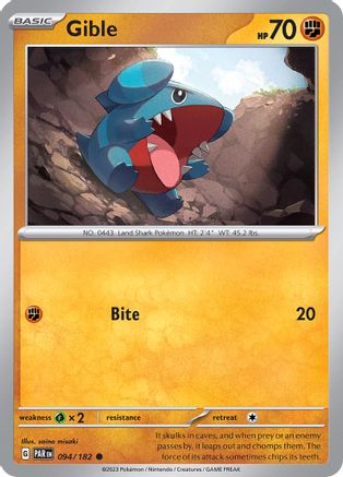 Gible 94 - SV04 Paradox Rift Reverse Holofoil - Premium Pokemon Single from Nintendo - Just $0.08! Shop now at Game Crave Tournament Store