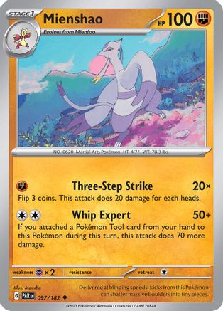Mienshao - 097/182 97 - SV04 Paradox Rift - Premium Pokemon Single from Nintendo - Just $0.25! Shop now at Game Crave Tournament Store