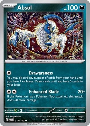 Absol 113 - SV04 Paradox Rift Reverse Holofoil - Premium Pokemon Single from Nintendo - Just $0.25! Shop now at Game Crave Tournament Store
