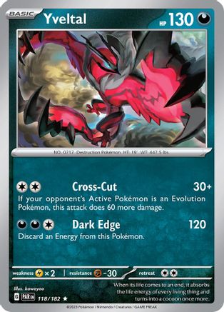 Yveltal - 118/182 118 - SV04 Paradox Rift Holofoil - Premium Pokemon Single from Nintendo - Just $0.15! Shop now at Game Crave Tournament Store