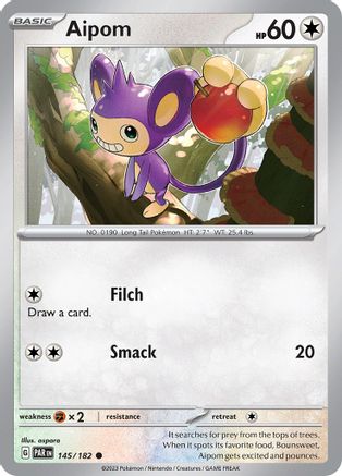 Aipom 145 - SV04 Paradox Rift Reverse Holofoil - Premium Pokemon Single from Nintendo - Just $0.25! Shop now at Game Crave Tournament Store