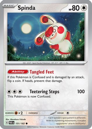 Spinda 151 - SV04 Paradox Rift Reverse Holofoil - Premium Pokemon Single from Nintendo - Just $0.08! Shop now at Game Crave Tournament Store