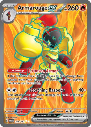 Armarouge ex 218 - SV04 Paradox Rift Holofoil - Premium Pokemon Single from Nintendo - Just $0.76! Shop now at Game Crave Tournament Store