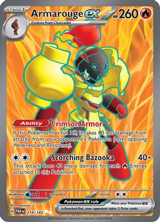 Armarouge ex 218 - SV04 Paradox Rift Holofoil - Premium Pokemon Single from Nintendo - Just $0.53! Shop now at Game Crave Tournament Store