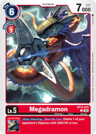 Megadramon (BT14-015) - Blast Ace - Premium Digimon Single from Bandai - Just $0.08! Shop now at Game Crave Tournament Store