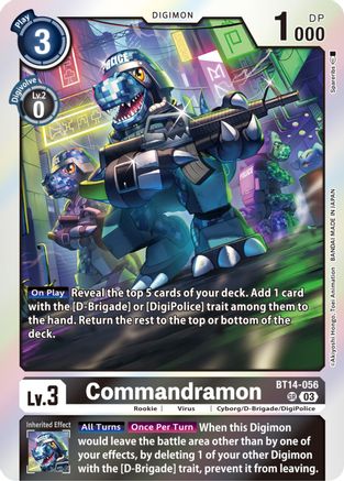 Commandramon (BT14-056) - Blast Ace Foil - Premium Digimon Single from Bandai - Just $0.95! Shop now at Game Crave Tournament Store