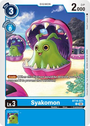 Syakomon (BT14-021) - Blast Ace - Premium Digimon Single from Bandai - Just $0.08! Shop now at Game Crave Tournament Store