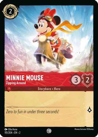 Minnie Mouse - Zipping Around (115/204) - Rise of the Floodborn - Premium Lorcana Single from Disney - Just $0.08! Shop now at Game Crave Tournament Store