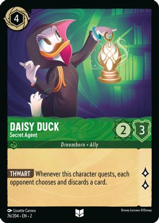 Daisy Duck - Secret Agent (76/204) - Rise of the Floodborn - Premium Lorcana Single from Disney - Just $0.08! Shop now at Game Crave Tournament Store