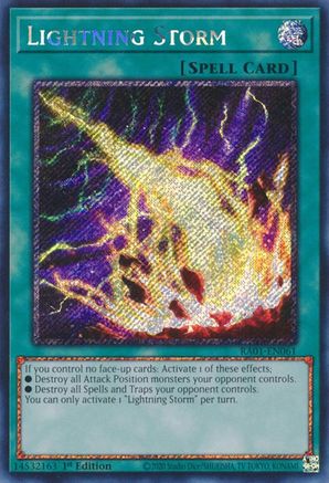 Lightning Storm (Platinum Secret Rare) (RA01-EN061) - 25th Anniversary Rarity Collection 1st Edition - Premium Yugioh Single from Konami - Just $5.84! Shop now at Game Crave Tournament Store