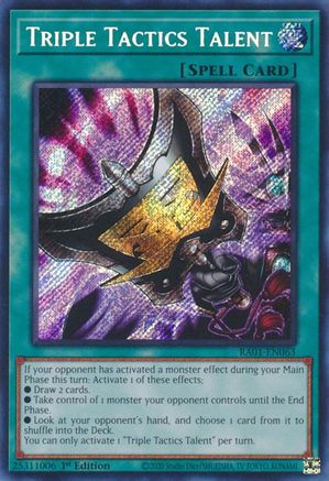 Triple Tactics Talent (Secret Rare) (RA01-EN063) - 25th Anniversary Rarity Collection 1st Edition - Premium Yugioh Single from Konami - Just $4.46! Shop now at Game Crave Tournament Store
