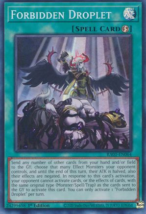 Forbidden Droplet (RA01-EN064) - 25th Anniversary Rarity Collection 1st Edition - Premium Yugioh Single from Konami - Just $2.22! Shop now at Game Crave Tournament Store