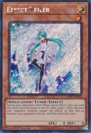 Effect Veiler (Platinum Secret Rare) (RA01-EN003) - 25th Anniversary Rarity Collection 1st Edition - Premium Yugioh Single from Konami - Just $15! Shop now at Game Crave Tournament Store