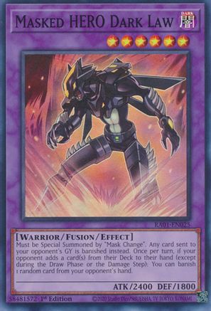 Masked HERO Dark Law (RA01-EN025) - 25th Anniversary Rarity Collection 1st Edition - Premium Yugioh Single from Konami - Just $0.25! Shop now at Game Crave Tournament Store