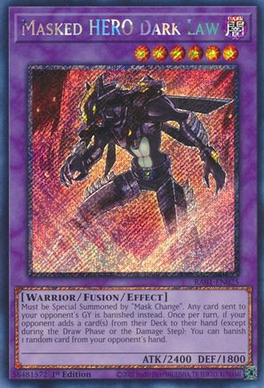 Masked HERO Dark Law (Platinum Secret Rare) (RA01-EN025) - 25th Anniversary Rarity Collection 1st Edition - Premium Yugioh Single from Konami - Just $1.75! Shop now at Game Crave Tournament Store