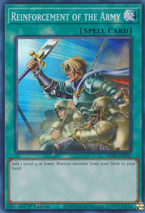 Reinforcement of the Army (RA01-EN051) - 25th Anniversary Rarity Collection 1st Edition - Premium Yugioh Single from Konami - Just $0.25! Shop now at Game Crave Tournament Store