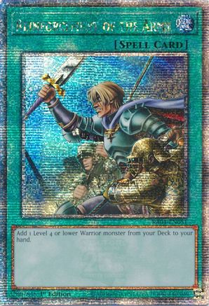 Reinforcement of the Army (Quarter Century Secret Rare) (RA01-EN051) - 25th Anniversary Rarity Collection 1st Edition - Premium Yugioh Single from Konami - Just $18.51! Shop now at Game Crave Tournament Store