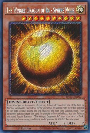 The Winged Dragon of Ra - Sphere Mode (Platinum Secret Rare) (RA01-EN007) - 25th Anniversary Rarity Collection 1st Edition - Premium Yugioh Single from Konami - Just $1.82! Shop now at Game Crave Tournament Store