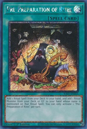 Pre-Preparation of Rites (Platinum Secret Rare) (RA01-EN055) - 25th Anniversary Rarity Collection 1st Edition - Premium Yugioh Single from Konami - Just $3.93! Shop now at Game Crave Tournament Store