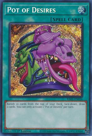 Pot of Desires (Secret Rare) (RA01-EN056) - 25th Anniversary Rarity Collection 1st Edition - Premium Yugioh Single from Konami - Just $0.82! Shop now at Game Crave Tournament Store