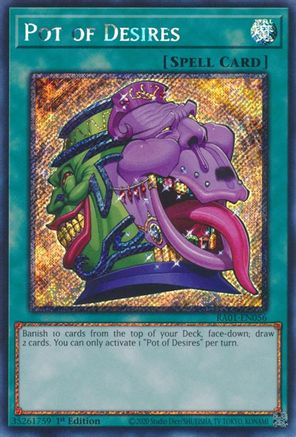 Pot of Desires (Platinum Secret Rare) (RA01-EN056) - 25th Anniversary Rarity Collection 1st Edition - Premium Yugioh Single from Konami - Just $1.65! Shop now at Game Crave Tournament Store