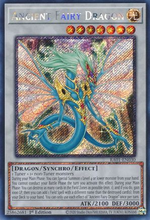 Ancient Fairy Dragon (Platinum Secret Rare) (RA01-EN030) - 25th Anniversary Rarity Collection 1st Edition - Premium Yugioh Single from Konami - Just $3.55! Shop now at Game Crave Tournament Store