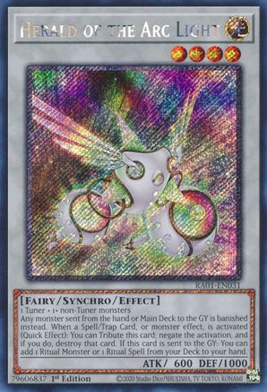 Herald of the Arc Light (Platinum Secret Rare) (RA01-EN031) - 25th Anniversary Rarity Collection 1st Edition - Premium Yugioh Single from Konami - Just $2.09! Shop now at Game Crave Tournament Store