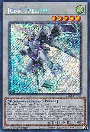 Junk Speeder (Platinum Secret Rare) (RA01-EN032) - 25th Anniversary Rarity Collection 1st Edition - Premium Yugioh Single from Konami - Just $0.26! Shop now at Game Crave Tournament Store