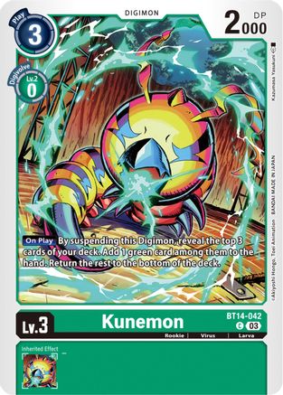 Kunemon (BT14-042) - Blast Ace - Premium Digimon Single from Bandai - Just $0.08! Shop now at Game Crave Tournament Store