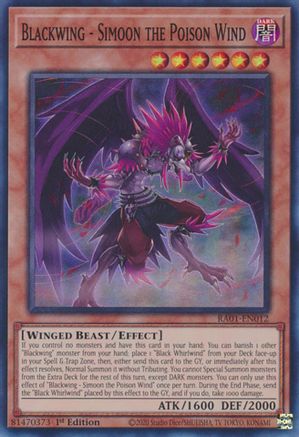Blackwing - Simoon the Poison Wind (RA01-EN012) - 25th Anniversary Rarity Collection 1st Edition - Premium Yugioh Single from Konami - Just $0.08! Shop now at Game Crave Tournament Store