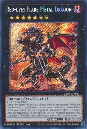 Red-Eyes Flare Metal Dragon (Platinum Secret Rare) (RA01-EN038) - 25th Anniversary Rarity Collection 1st Edition - Premium Yugioh Single from Konami - Just $2.91! Shop now at Game Crave Tournament Store