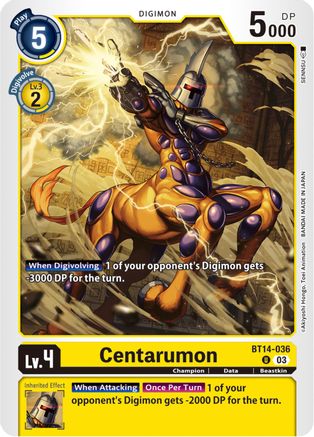 Centarumon (BT14-036) - Blast Ace - Premium Digimon Single from Bandai - Just $0.08! Shop now at Game Crave Tournament Store