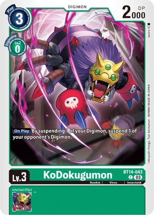 KoDokugumon (BT14-043) - Blast Ace - Premium Digimon Single from Bandai - Just $0.08! Shop now at Game Crave Tournament Store