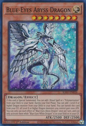 Blue-Eyes Abyss Dragon (RA01-EN016) - 25th Anniversary Rarity Collection 1st Edition - Premium Yugioh Single from Konami - Just $0.25! Shop now at Game Crave Tournament Store