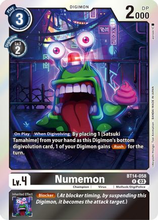 Numemon (BT14-058) - Blast Ace Foil - Premium Digimon Single from Bandai - Just $0.24! Shop now at Game Crave Tournament Store