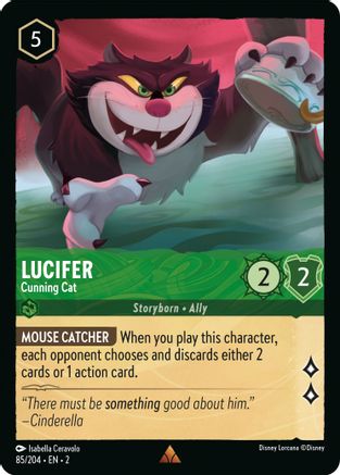 Lucifer - Cunning Cat (85/204) - Rise of the Floodborn - Premium Lorcana Single from Rise of the Floodborn - Just $0.09! Shop now at Game Crave Tournament Store