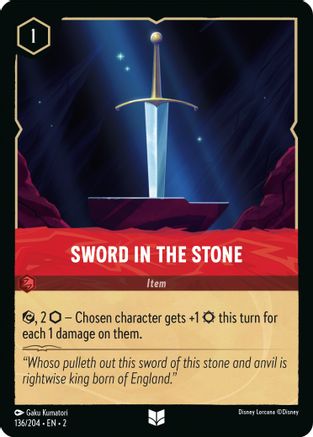 Sword in the Stone (136/204) - Rise of the Floodborn - Premium Lorcana Single from Rise of the Floodborn - Just $0.08! Shop now at Game Crave Tournament Store