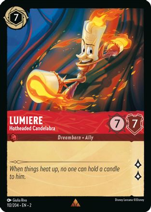 Lumiere - Hotheaded Candelabra (112/204) - Rise of the Floodborn - Premium Lorcana Single from Rise of the Floodborn - Just $0.08! Shop now at Game Crave Tournament Store