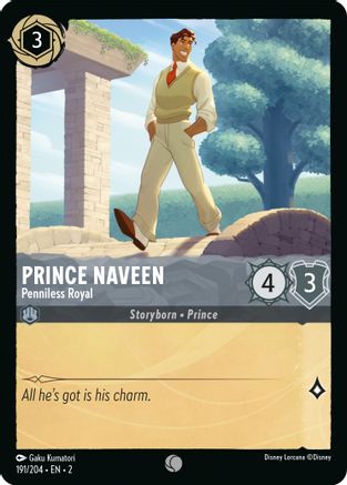 Prince Naveen - Penniless Royal (191/204) - Rise of the Floodborn Cold Foil - Premium Lorcana Single from Rise of the Floodborn - Just $0.08! Shop now at Game Crave Tournament Store