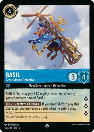 Basil - Great Mouse Detective (138/204) - Rise of the Floodborn Cold Foil - Premium Lorcana Single from Rise of the Floodborn - Just $0.17! Shop now at Game Crave Tournament Store