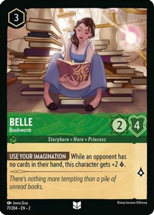 Belle - Bookworm (71/204) - Rise of the Floodborn - Premium Lorcana Single from Rise of the Floodborn - Just $0.08! Shop now at Game Crave Tournament Store